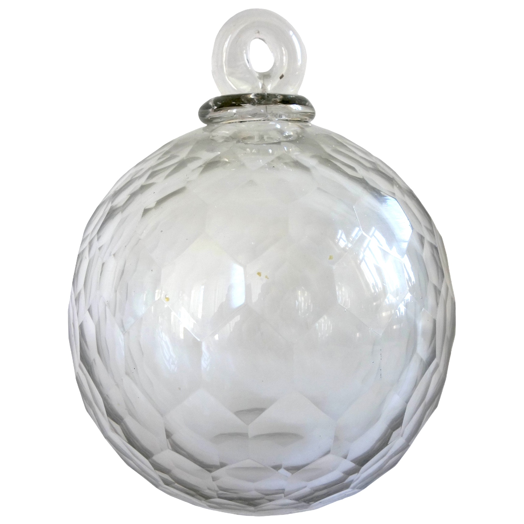 Grande boule de lustre en cristal ou verre taillé - début XIXe siècle - hauteur 17cm