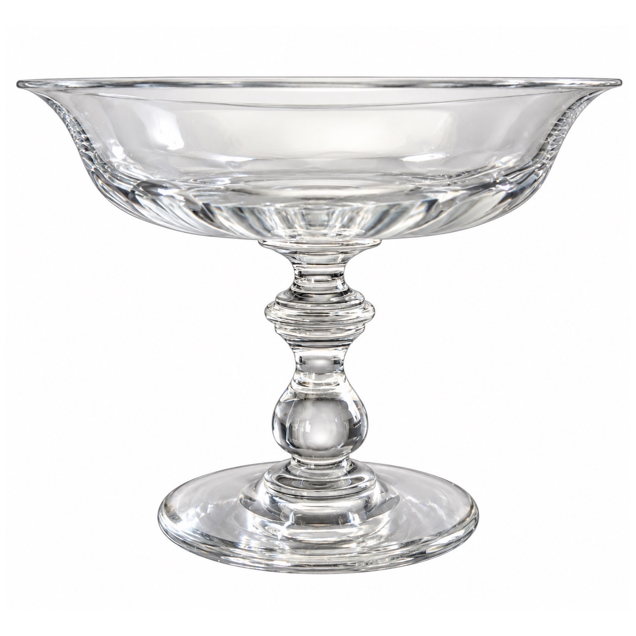 Coupe à dessert, compotier en cristal de Baccarat taillé côtes plates