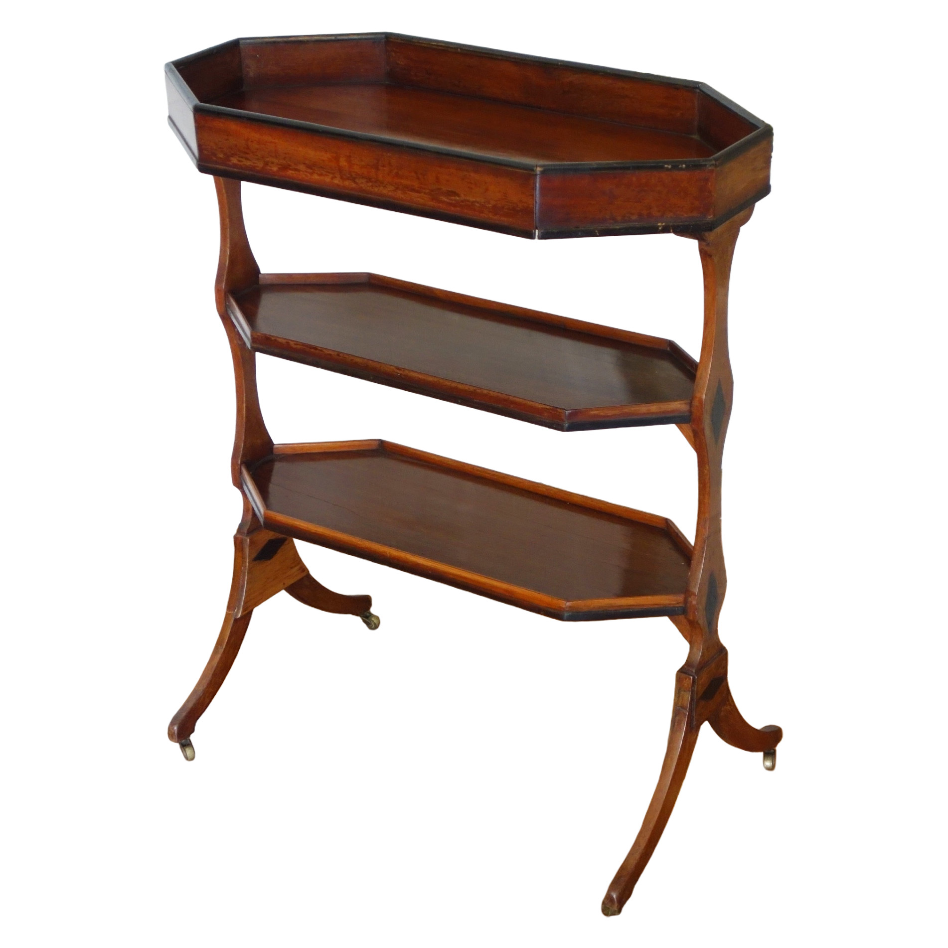 Table de salon tricoteuse XVIIIe en acajou et ébène, époque Directoire