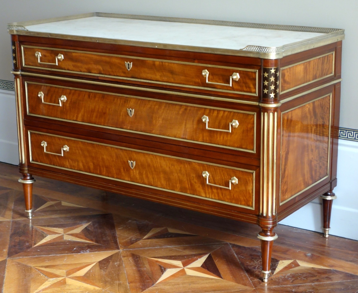Détail — Commode d'époque Directoire en plaquage de citronnier et d'acajou