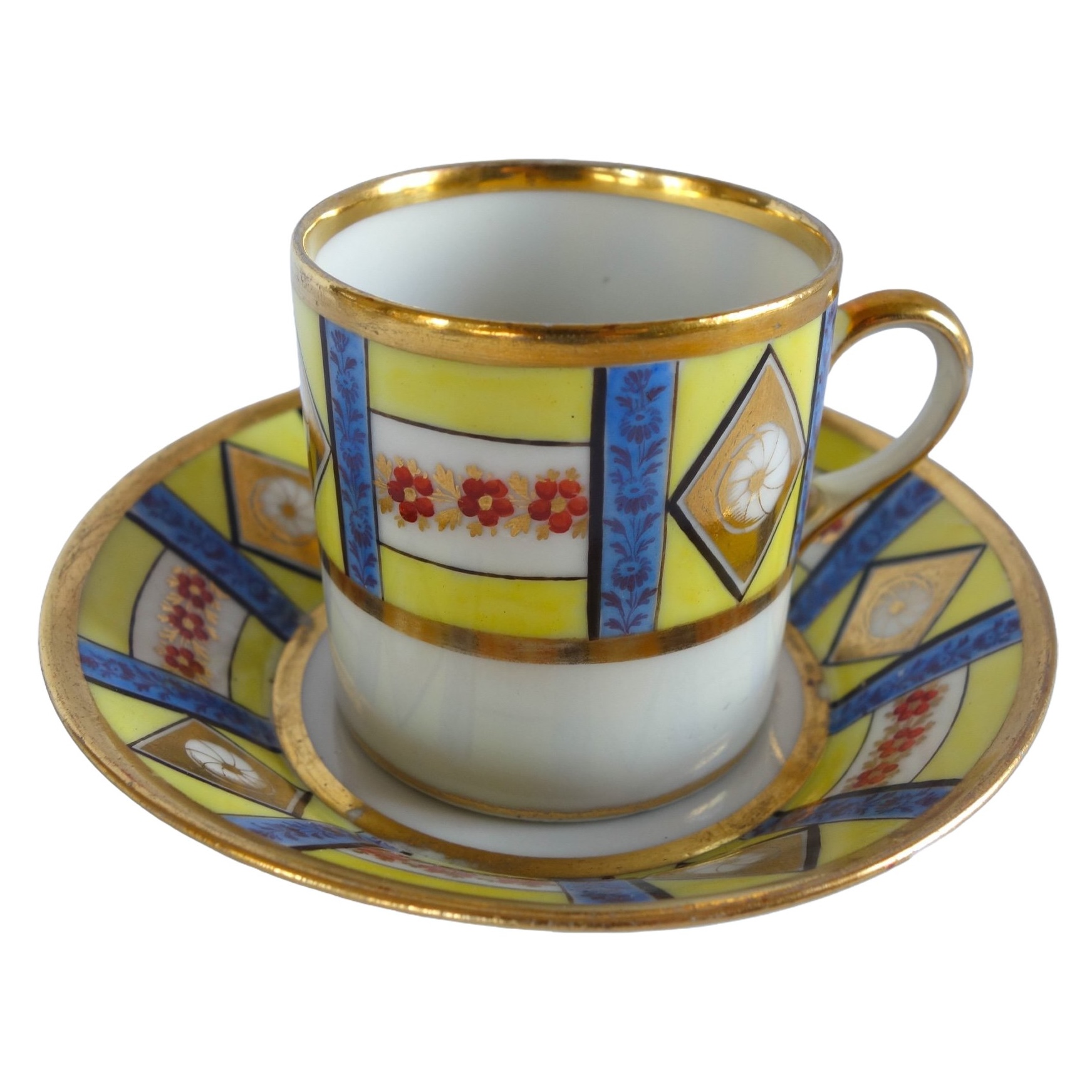 Tasse à café litron en porcelaine d'époque Empire - début XIXe siècle