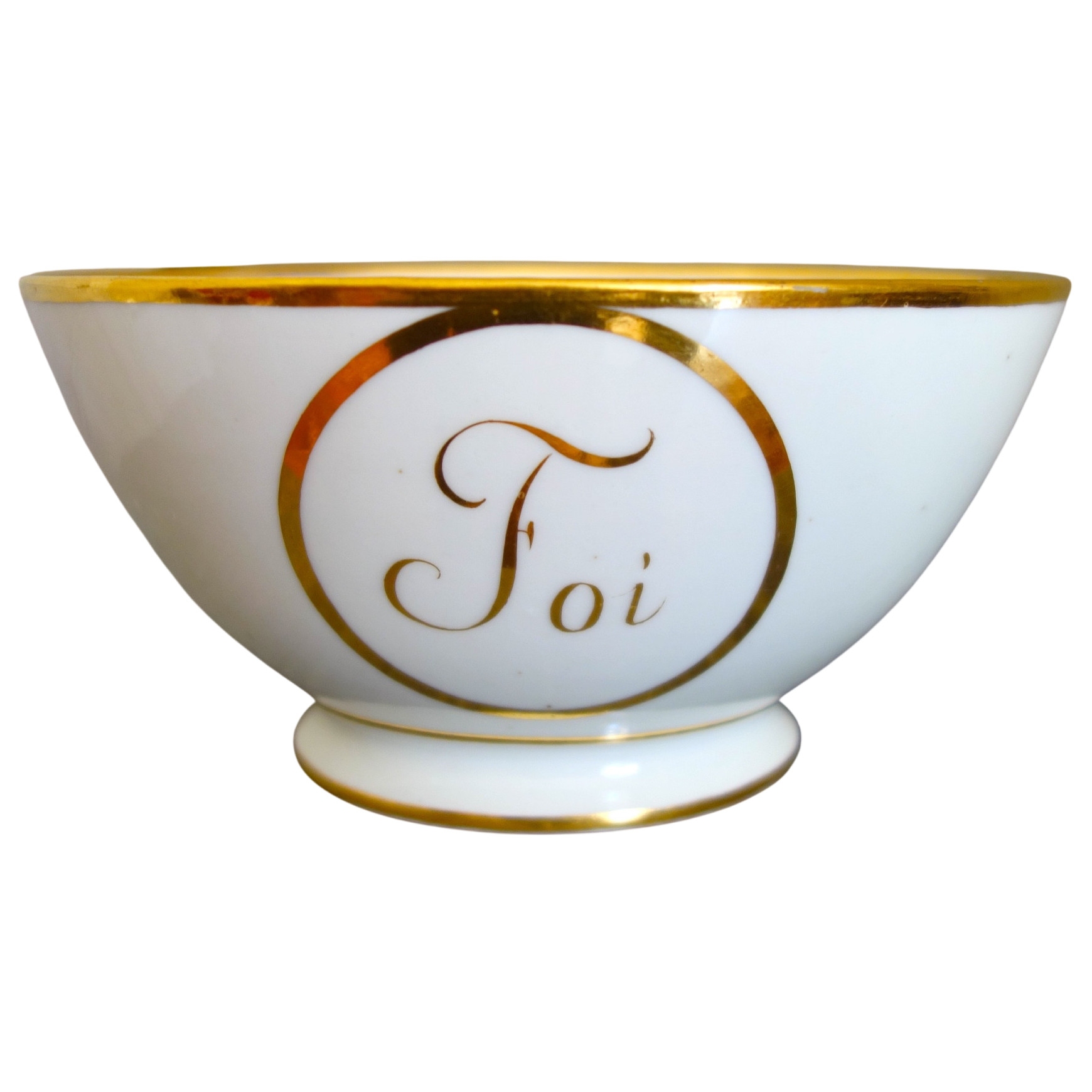 Darte - Bol à biscuits en porcelaine de Paris d'époque Empire, décor à l'or - signé