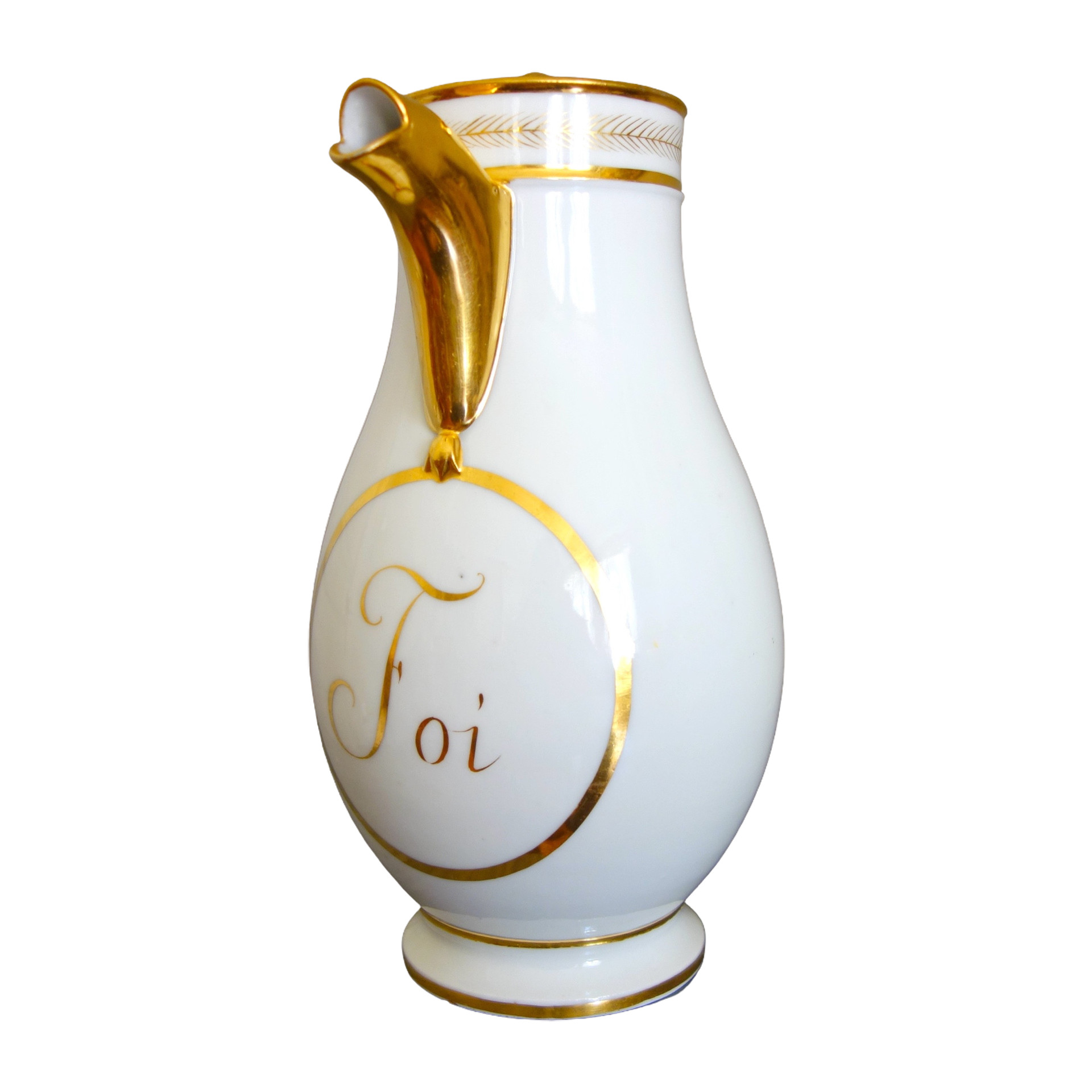 Darte - Verseuse en porcelaine d'époque Empire décor à l'or - signée
