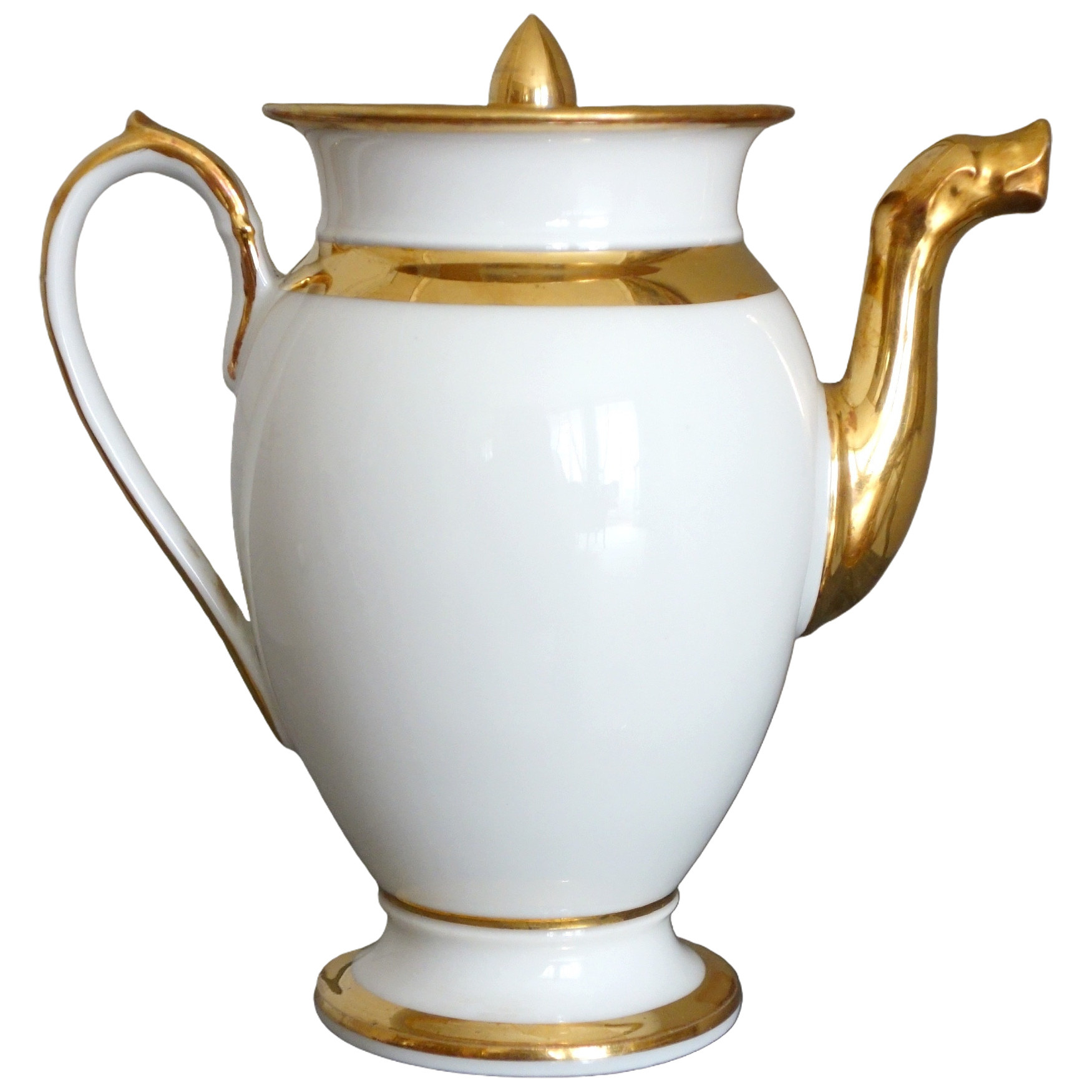 Manufacture Deroche à Paris : verseuse / théière Empire porcelaine de Paris - époque Restauration