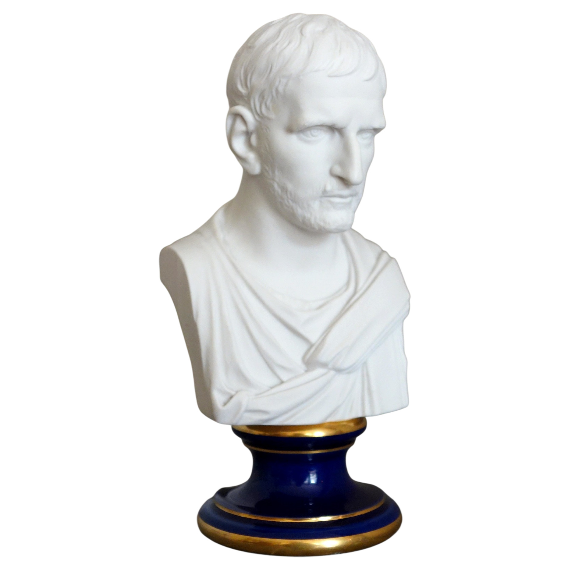 Manufacture Impériale de Sèvres : buste de Brutus en biscuit de Porcelaine - signé et daté 1867