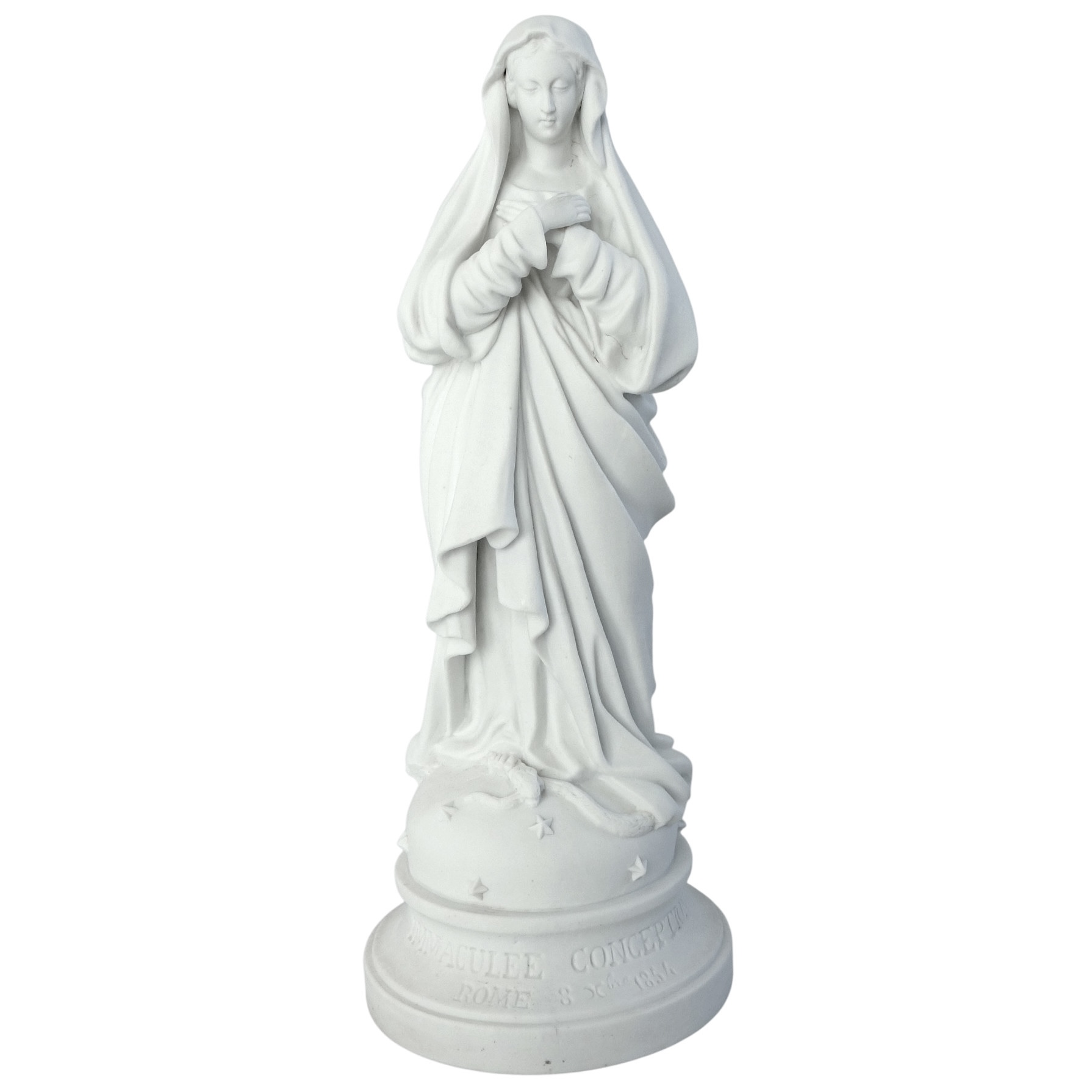 Virgin Mary as Immaculate Conception biscuit statue, Napoleon III period