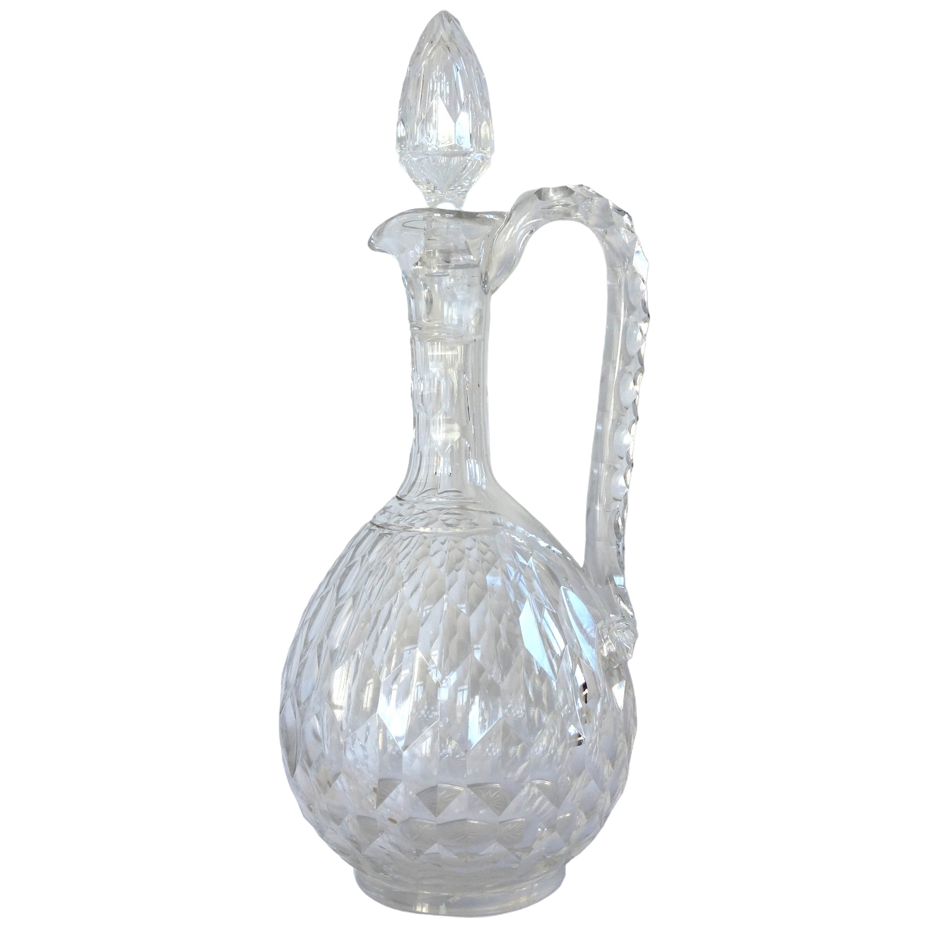 Baccarat crystal ewer / wine decanter, Juvisy pattern - original paper sticker