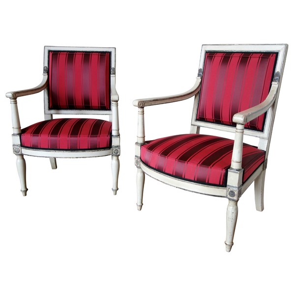 2 fauteuils Empire impériaux pour les Tuileries et Fontainebleau, attribués à Jacob Desmalter