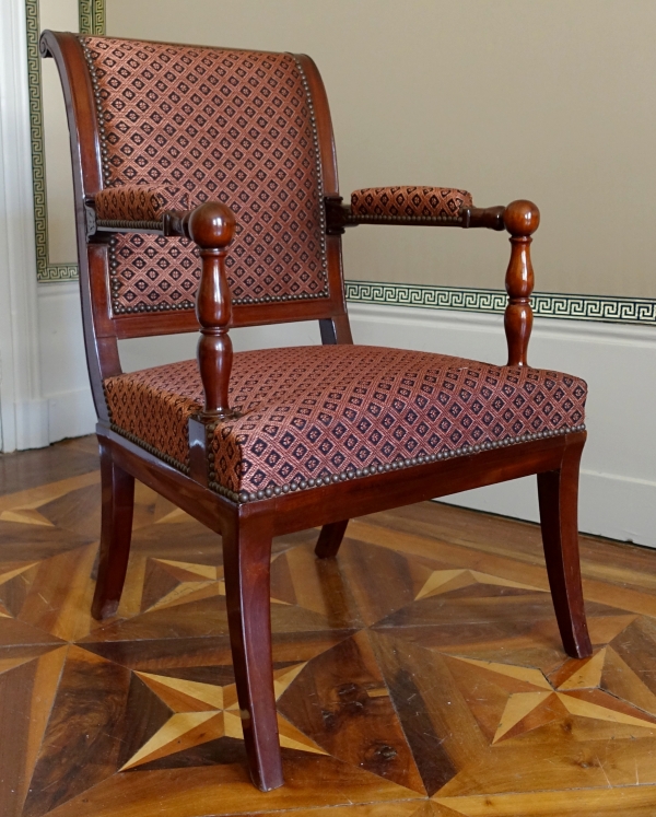 Détail — Jacob Desmalter : fauteuil de bureau d'époque Empire en acajou - estampillé