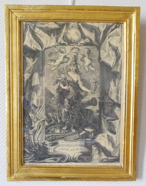 Détail — Gravure royaliste d'époque Louis XIII : allégorie du Royaume de France, début XVIIe siècle