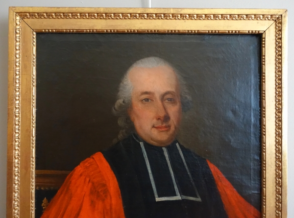 Détail — Ecole française du XVIIIe siècle, portrait d'aristocrate, magistrat d'époque Louis XVI